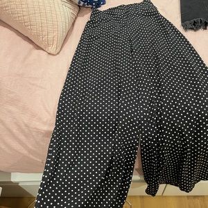 Polka dot wide leg dress pants